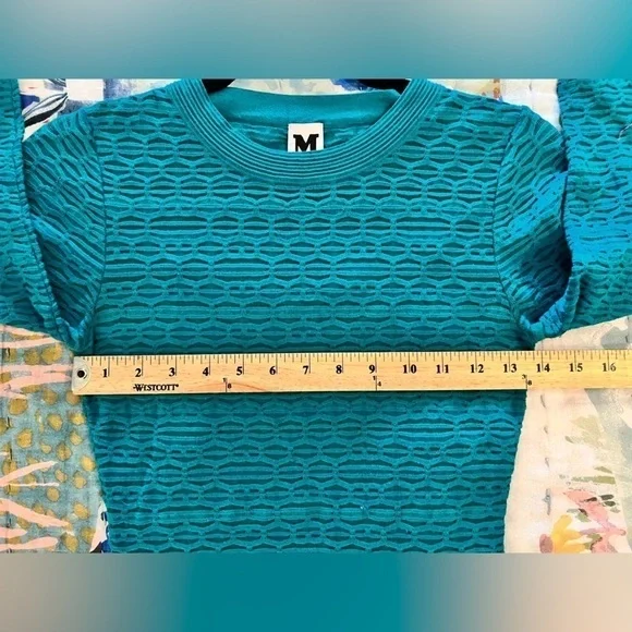 MISSONI XS Blue Sweater Dress Wool-Blend A-Line